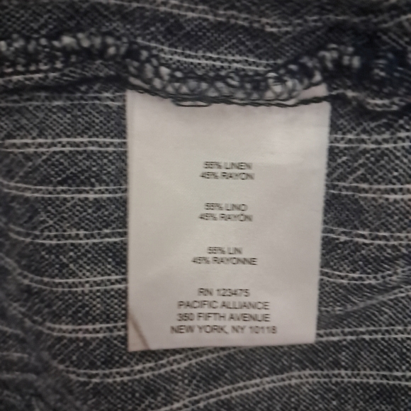 Ellen Tracy Women's Pants Size M Linen and Rayon Blend Striped. - Picture 4 of 11